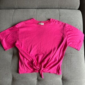 Vintage Women’s Tumbleweeds Pink Tie-Front Top